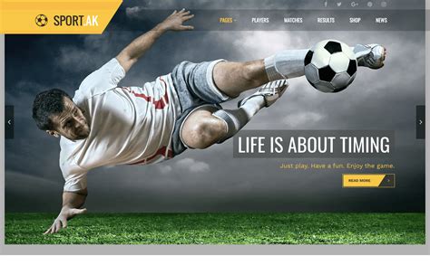 free sports website templates.